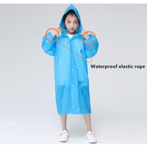 Fashion EVA Children Raincoat Thickened Waterproof Rain Coat Kids Clear Transparent Tour Waterproof Rainwear Suit