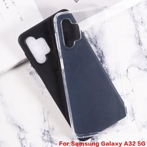 Transparent Phone Case For Samsung Galaxy A32 5G Back Cover Soft Black TPU Case For Samsung A32 5G SM-A326B Silicone Caso Etui