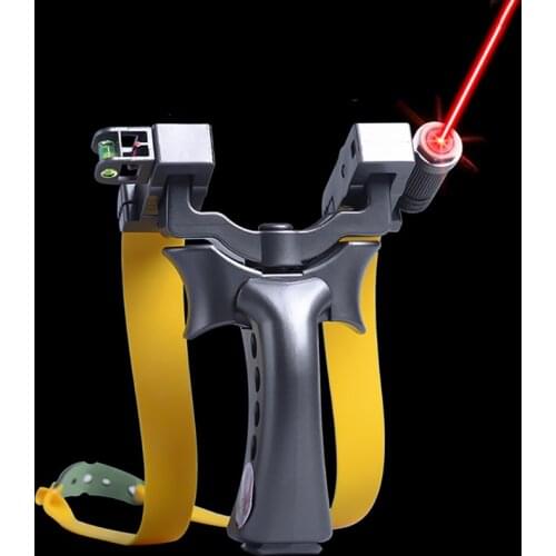 High-precision Shooting Slingshot 360 Degree Rotating Catapult Resin Laser Flat Leather Slingshot For Outdoor Hunting