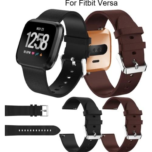 Luxury fashion leather replacement wristband for Fitbit Versa sport watch strap bracelet replace business watch band accessories