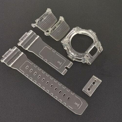 A Set For G7900 GW7900 Silicone Rubber Watch Strap Watchbands and Bezel Watch Band Transparent Watchband and Case Wholesale