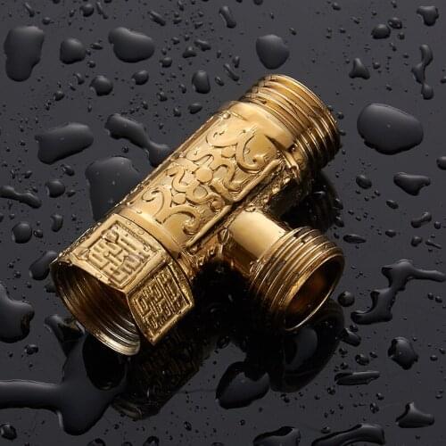 Faucet Replacement Parts 1/2" x 1/2" Luxury Gold Brass Bathroom Angle Valve Water Stop Toilet Filling Triangle Valves HJ-0318K