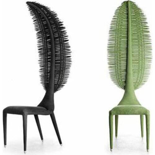 Custom Modern Designer Banana Fan Chair Hand-Knitted Fabric Feather Dining Chair Custom Shaped Personalized Chair