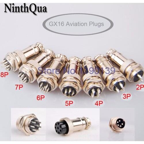 10sets GX16 Aviation plug 16mm 2P 3P 4P 5P 6P 7P 8P 9P 10P Male Plugs Female Socket Connector kit Interface