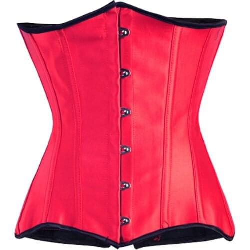 Womens Lace Up Steel Boned Waist Training Underbust Corset Waist Trainer Corset Shaper for Weight Loss Plus Size