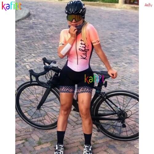 Kafitt Womens Cycling Jumpsuit Overalls Little Cyclist Monkey Wardrobe Style Ladies Sports Female Bike Suit Shorts With Gel 20D