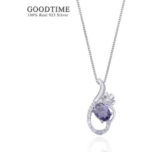 Trendy Women Pure 925 Sterling Silver Necklaces Flowers Petal Zircon Pendant Ladies Clavicle Chain Necklace Jewelry Accessory