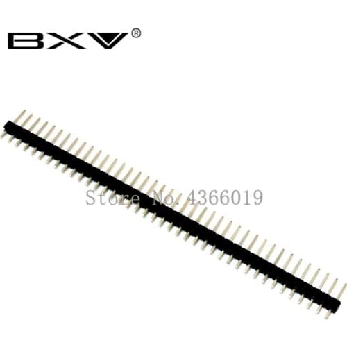10pcs 40 Pin 1x40 Single Row Male 2.54 Breakable Pin Header Connector Strip Black