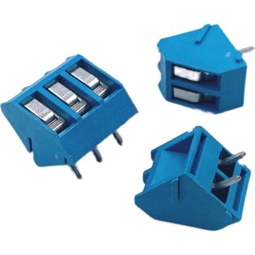 1000 pcs Inclined 45 degree terminal screw-type 5.0MM pitch BLUE PCB terminal KF330-2P 3P splicing DG330 2PIN 3PIN CAN STITCHED