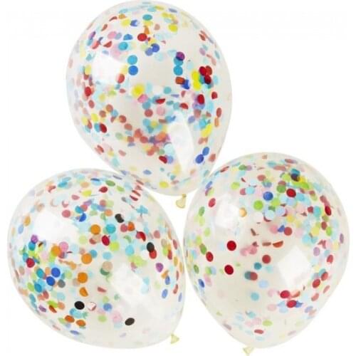 18 inch Clear Confetti Latex Balloon Birthday Party Suppliers Wedding Party Balloons Multicolor Round Paper Confetti 1pcs