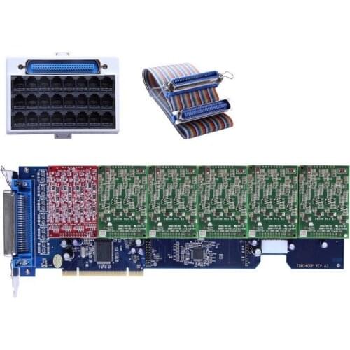 24 Ports Asterisk Card Analog card With 4FXO&20FXS PCI interface Supports asterisk trixbox freepbx voip 24 modules voip