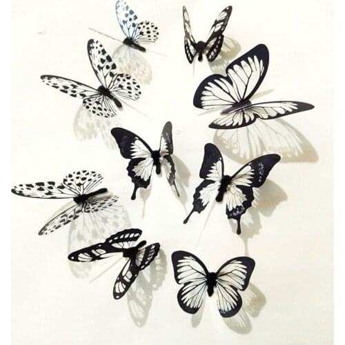 18Pcs/Set 3D Hollow Out Paper Butterfly Wall Sticker Holiday Party Shopping Window Home Decor For Kids Room Sticker Mural