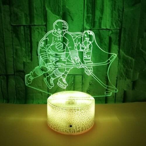 Ice Hockey 3D LED Night Light 7 Color Change Touch RC Desk Table Lamp for Children Gift Home Decor