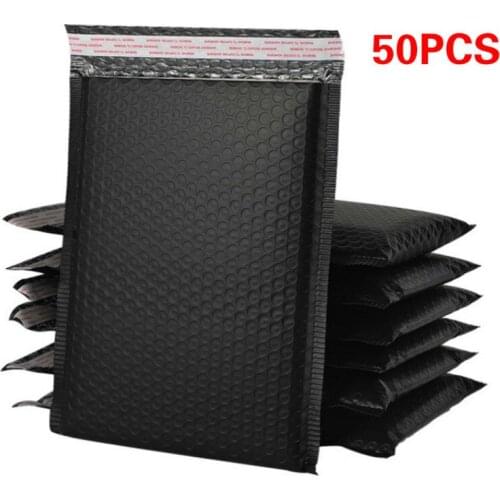 50PCS Black Envelope Shipping Envelope Postal Package Gift Bags Poly Bubble Mailer Padded Envelope Self Seal Mailing Bag Bubble