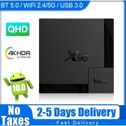 Android 10.0 X96 Mate Smart TV BOX H616 Quad Core Set Top Box 4GB 32G/64G 2.4/5G Wifi X96mate 4K QHD HD Media Player