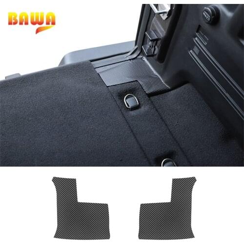 BAWA Car Stickers Tail Box Trunk Guard Carbon Fiber Sticker Trim Interior Accessories for Wrangler JL 2018