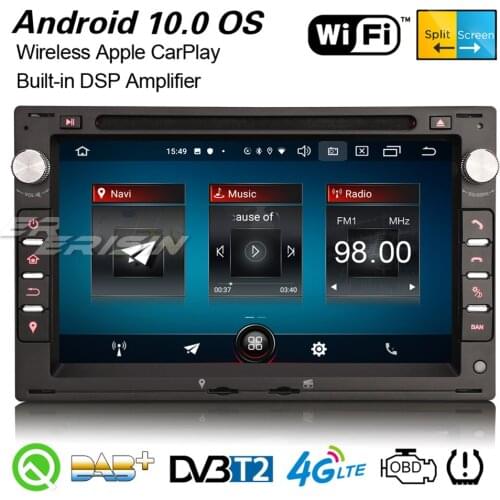 Erisin 2786 Android 10 Car Stereo DAB+ GPS DSP Carplay WiFi Navi For VW Passat B5 Polo Jetta T5 Sharan Golf 4 PEUGEOT Seat IBIZA
