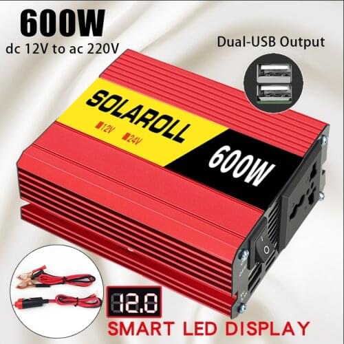 600w 1500W 2600wCar Power Inverter DC 12V to AC 220V Auto Portable Charger Converter Adapter Modified Sine Wave Universal Socket