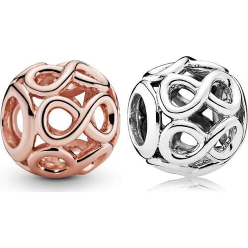 Baofu New 925 Sterling Silver Beads Hollowed Out 8-charm Charm 2 Colors Suitable For Original Female Bracelet Jewelry