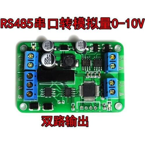 Free Shipping! RS485 RS232 serial to analog 0-10V dual output MODBUS signal source transmitter MODule sensor