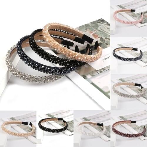 Girls Shiny Luxury Rhinestone Hair Band Diamond Hair Hoop Hair Accessories for Women Crystal Headbands Headwear