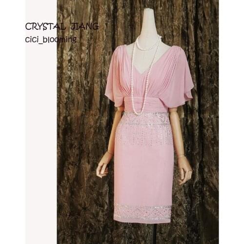 CRYSTAL JIANG Womens Cocktail Chiffon Dresses