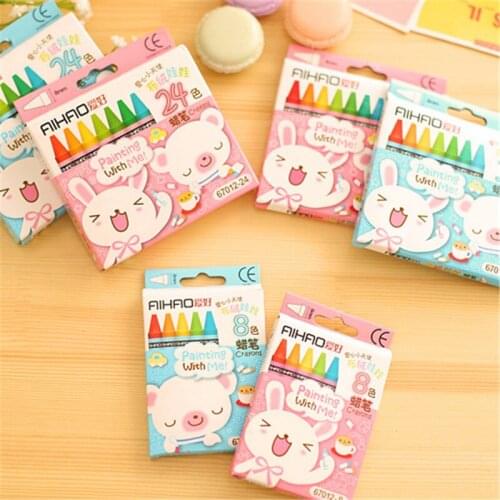 DL AH08 love stationery 8 color 12 color 24 color crayons summer supplies 67012 Wholesale price office & school stationery