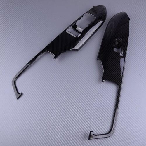 DWCX ABS Black Carbon Fiber Texture Car Window Lift Switch Panel Cover Trims fit for Ford Mustang 2015 2016 2017 2018 2019