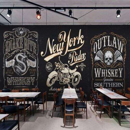 Custom Photo Wallpaper European Style Retro Motorcycle Graffiti Mural Restaurant Cafe Bar KTV Background Wall Papel De Parede