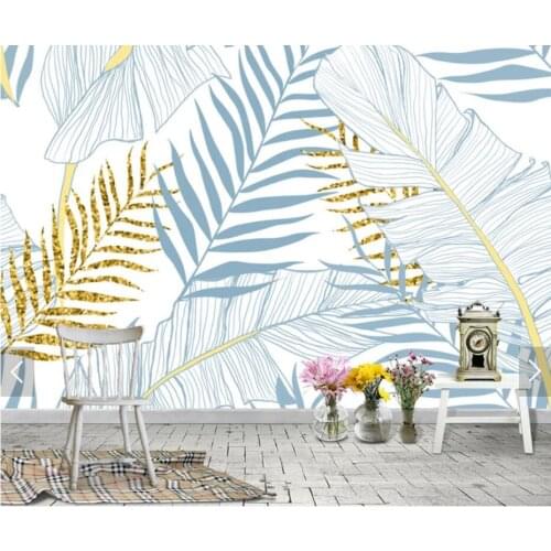 Tropical Leaf Wall Mural Photo Wallpaper for Living Room Bedroom Printed Wall Paper Rolls Contact Paper 3d Wall Murals Custom