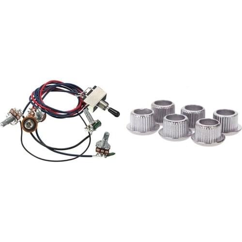 Guitar Tuner Conversion Bushings Adapter Ferrules Nickel Plating & Lp Electric Guitar Pickups Wiring Harness Kit