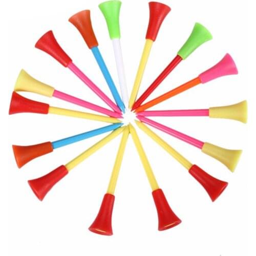 Golf tee 83mm Plastic Golf Tees Rubber Cushion Professional Multicolor golf tees 100pcs/lot free shipping