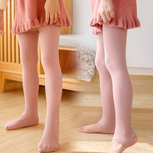 Girls cotton winter warmer tights striped baby kids pantyhose spring autumn High waist princess tights for child children girls