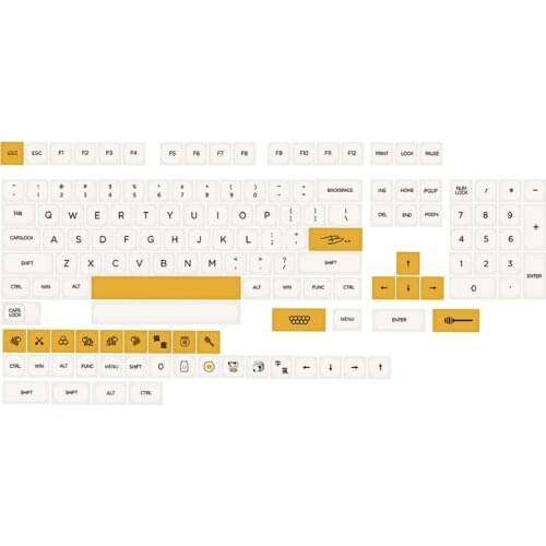 140 Keys PBT Keycaps QX Profile DYE-SUB Keycap for cherry MX Switch Mechanical Keyboard Honey Milk Theme Keycap