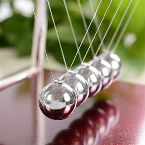 Newtons Cradle Steel Balance Ball Physics Science Pendulum Desk Toys Games Desk Home Decoration 57BF