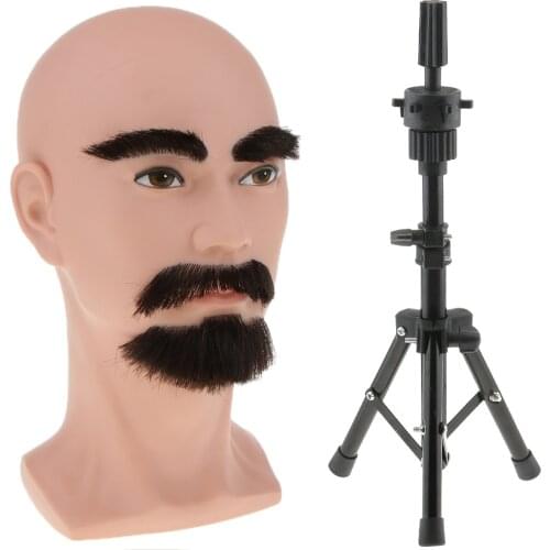Cosmetology Male Mannequin Head For Wigs Making With Adjustable Tripod Stand