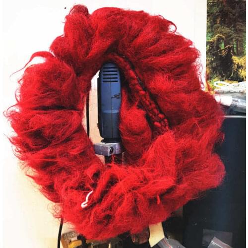 Tibetan Mastiff yak`s hair Red Collar-Kekhor Extra-big Collar for Zangao 6 layers,the biggest dog neck collar L036