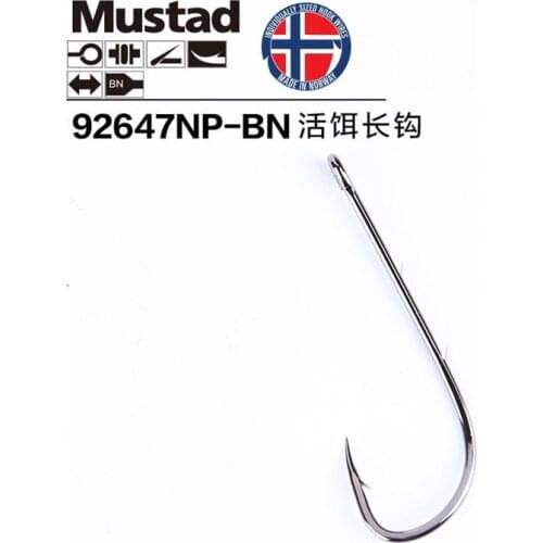 New 20 packs/lot Mustad hooks 92647-bn # Live bait casting fishing high carbon steel barbed hooks long double backstab hooks