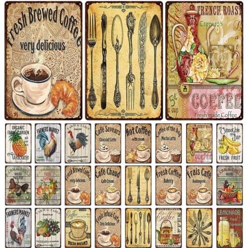 Kitchen Slogan tableware Vintage Tin Sign Metal Sign Decorative Plaque Wall Decor Cafe Kitchen Home Dinner Room Art Plate