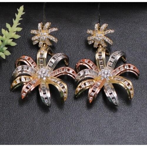 Lanyika Artistical Style Shining Thailand Coconut Flower Earrings for Woman Banquet Engagement Popular Luxury Best Gifts