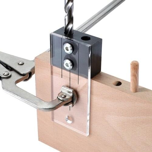 Woodworking Punch Locator Hole Jig Set Wood Drilling Dowelling Hole Saw Drill Guide Puncher Locator Woodworking Tool