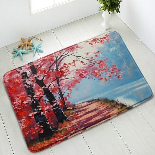 Natural Scenery Non-Slip Bathroom Mat Forest Mountain Ocean Bedroom Kitchen Doormat Washable Indoor Floor Mats Absorbent Carpet
