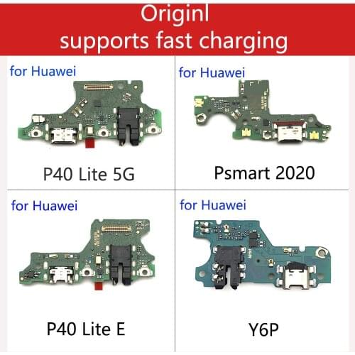 Original USB Charging Port Charger Board Flex Cable For Huawei Y7P Y6S Y6P Y8P Y8S P40 Lite 5G P40 Connector With Microphone