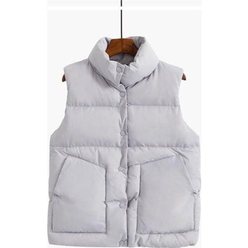 Down Cotton Vest Female Autumn and Winter Short Student Korean Versatile Vest Thickened Vest Jacket