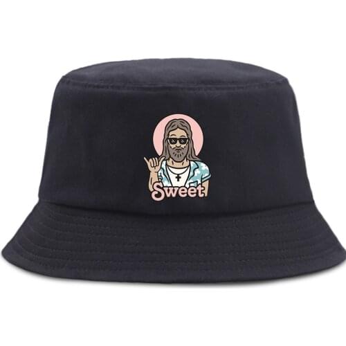 Funny Sweet Print Bucket Hats Hiking Fishing Fishermans Hats Unisex Fashion Sunscreen Summer Beach Caps Foldable Outdoor Hat