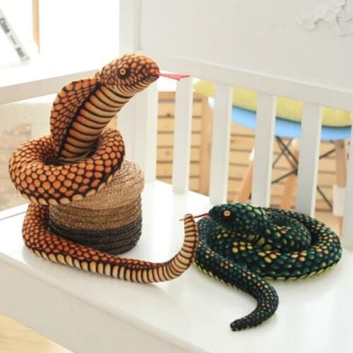 Simulated Snakes Plush Toy Giant Boa Cobra Long Stuffed Plushie Snake Creative Gift for Friends Funny Toy 110/210/280/300cm