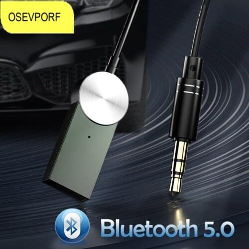 Bluetooth 5.0 Receiver 3.5mm Jack Aux Audio to USB Cable Adapter Wireless USB Cable for Car High Sound Hands-free Calling in Veh