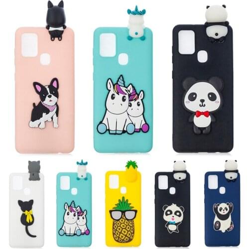 Cartoon 3D Unicorn Puppy Cat Silicone Cover on For Samsung A51 A71 5G A21S A10S A20S A30S A50S A01 A11 A21 A31 A41 A50 A70 Case