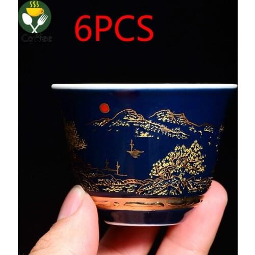 Blue and white porcelain tea cup Japanese Style Teacup Water Cup Ceramic Hand-painted Kungfu Teacup Cuisine Drinkware