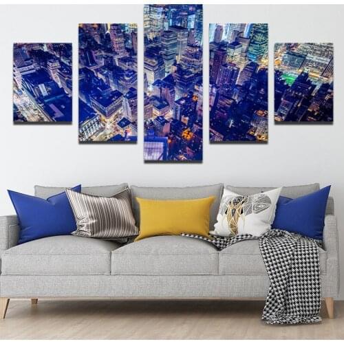 Nordic Modern Style High-rise Buildings Canvas Painting Purple Art Print Poster Picture Wall Living Room Home Decoration